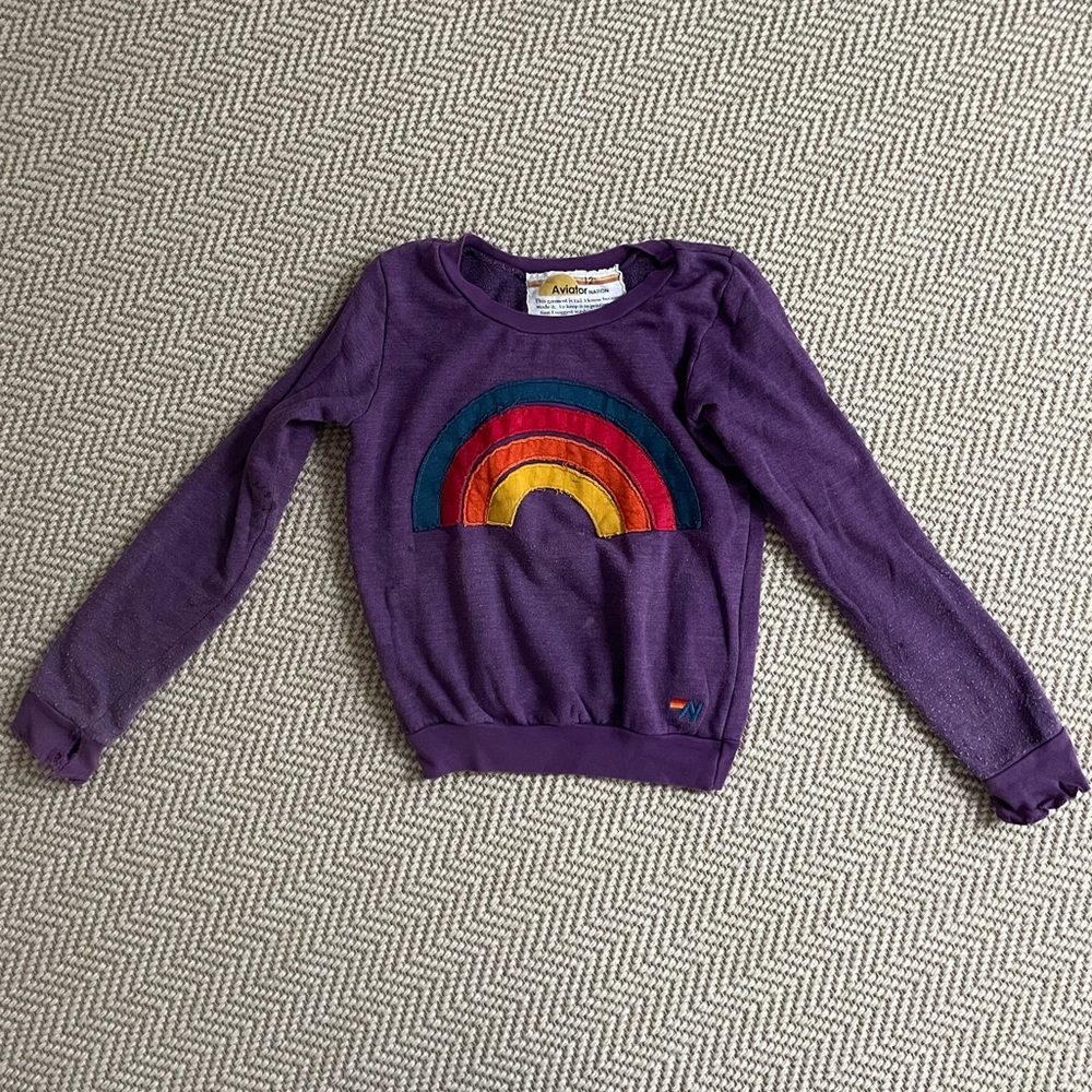 Very well loved Aviator Nation rainbow sweatshirt